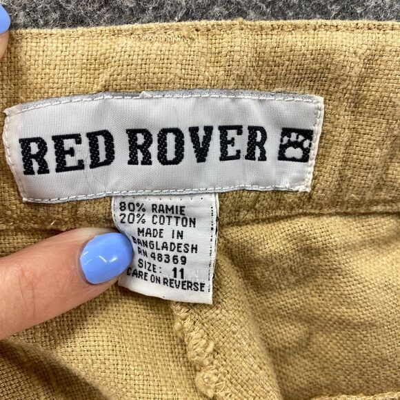RedRover Shorts Women 11 Brown Bemuda High Rise Flat Front Cotton Pockets Casual - Picture 8 of 9